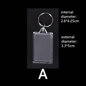 1pc Acrylic Photo Frame Keychain, Blank Keyring with DIY Split Ring Pendant, No Photo Included, Ideal for Customization, Key Holder