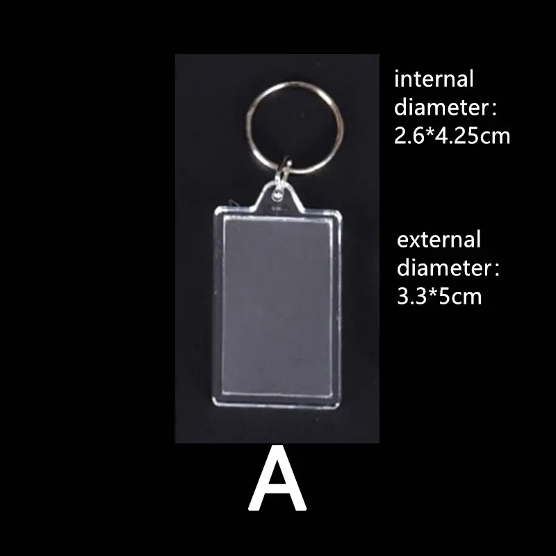 1pc Acrylic Photo Frame Keychain, Blank Keyring with DIY Split Ring Pendant, No Photo Included, Ideal for Customization, Key Holder