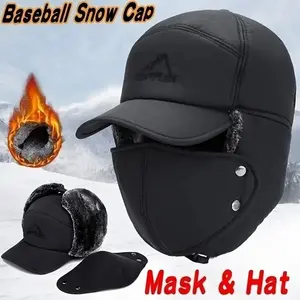 Trapper Hat Style Mask Winter Warm Pilot Style Fur Ear Mask Ski Hunting Windproof Hat for Cold Weather Activities rapper Hat Mask with After-Sales Protection