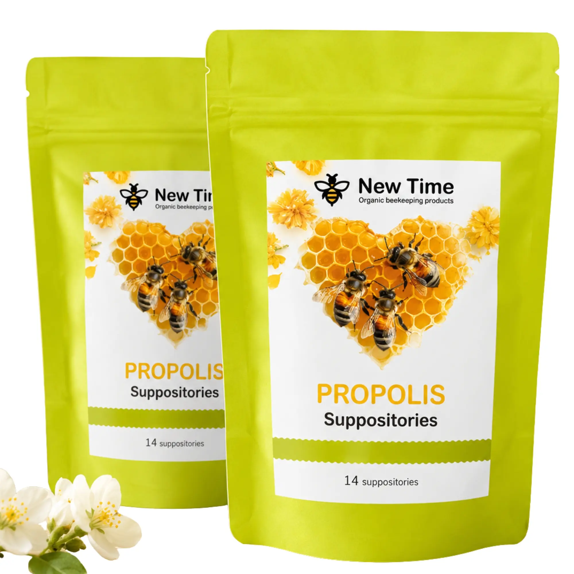 2-Pack Propolis Suppositories, Organic Formula, 28 Count Each | Daily Personal Care for Men & Women