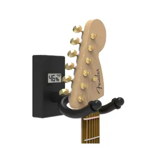 HygroMount Guitar Wall Mount with Built-in Hygrometer – Protects Acoustic, Electric & Bass Guitars from Humidity Damage – Heavy-Duty Secure Display Hanger for Home, Studio & Stage