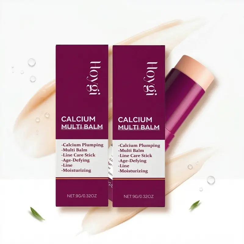 [HOYGI] 2Pcs 2x9g Limited Edition Calcium Multi Balm Anti-Wrinkle Stick - Female Face Care Products, Intensive Anti-Aging Moisturizing Balm, Hydration Boost, Firmer Skin, Brightening Care, Hyaluronic Acid Makeup Base, Skincare Eye Treatment