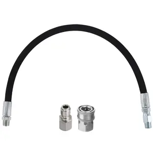 Tool Daily 2FT Pressure Washer Whip Hose - 4000 PSI, Swivel Connector,  for Hose Reels & Pressure Washing Adapter Set