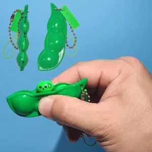 Peas in a Pod 4 Pack Fidget Squishy Stress Relief Toy - Green, Stress Relief Fun for Kids, Stress Management & Relaxation