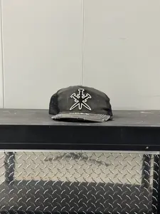 lack Trucker Hat with White Symbol Logo