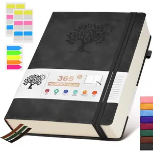 A4 Lined Journal Notebook,365 Page Large Leather Journals for Writing Women Men,Hardcover Notebook with 100Gsm Thick Pages for Travel,Work,School,College Ruled, Daily Diary (8.5" x 11.4")