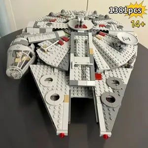 1381 Pieces Space Millennium War Ship Set, Falcon Alien Mini Model Kit, Building Blocks Toy for Adults and Kids, Holiday Gift
