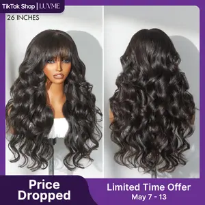 Luvme All-Day Comfort™ Wig Loose Body Wave Glueless 7x6 Closure HD Lace Human Hair Wig with Bangs Pre-Cut Lace Limited Time Offer TikTok Exclusive #luvmenewarrivals