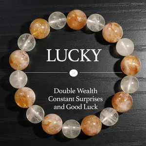Lucky Crystal Bracelet, Golden Topaz & Lemon Quartz - Attract Wealth Good Luck Jewelry Bracelet, Enhance Wealth Awareness, Special Occasion Gifts for Businessmen, Friendship Bracelet, Christmas Gift, Gifts for Mother's Day, Valentine's, Birthdays, Anniver