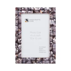 Handicraft Home Handmade Mother of Pearl Picture Frame Grey - 4x6 "