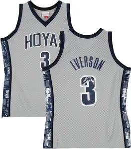 Allen Iverson Georgetown Hoyas Autographed Mitchell & Ness Gray 1995-96 Swingman Jersey with "95 Big East ROY" Inscription - Fanatics Authentic Certified
