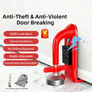 Portable Door Stopper Alarm with 80Db Siren, Dual Protection, Anti-Theft Universal Fit Security Wedge, High-Strength Metal, Free Charging Cable, Easy Installation, Easter Gift Idea, Premium Guard for Total Peace of Mind at Home, Hotel, Travel