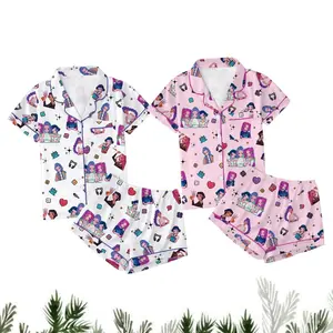 Huntrix 16 KPop Demon Hunters Silky Pajama Set, Girl Group K-Pop Idol Sleepwear, Gift For Kpop Lovers, Kpop Movie Idol Pajamas Set