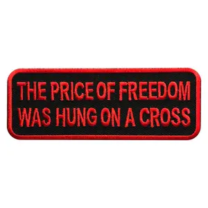Price of Freedom Hung Cross Cross Bible God Patch [Iron onSew on 4.0 X 1.5 -CR1]