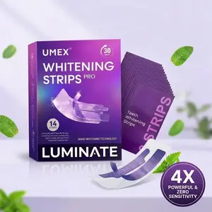 UMEX 30 Min Purple Whitening Strips – Instant Bright Smile, PAP + nHAp Enamel Repair, Zero Sensitivity, Mint Fresh