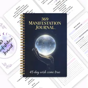 369 Manifestation Handbook, combining Numerology and the Law of Attraction, a daily 3/6/9 affirmation training notebook, energy journal with planet design, for emotional healing & self-care, essential for spiritual growth, emotional release and spiritual