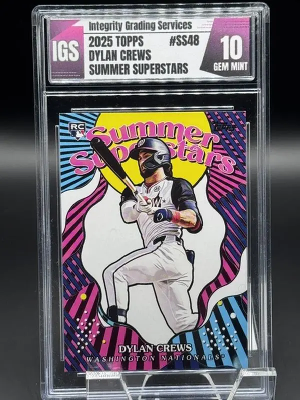 2025 Topps Summer Superstars Rookie Baseball Card Dylan Crews #SS48 Washington Nationals Graded GEM MINT 10