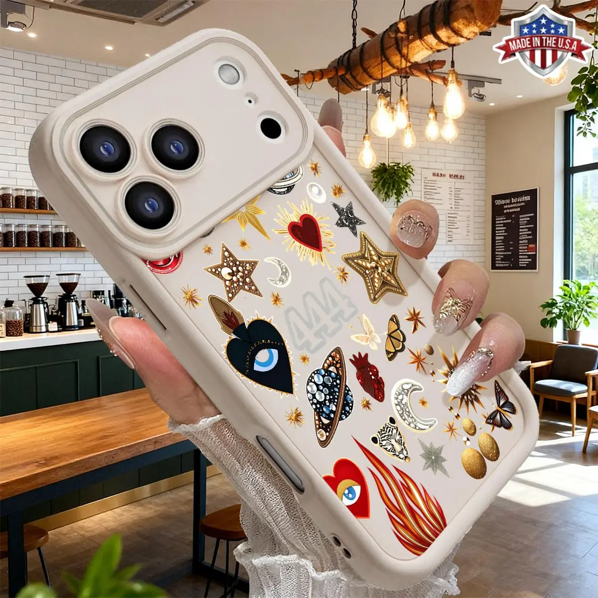 Trendy Celestial Evil Eye Collage Aesthetic Case for iPhone 17 16 15 14 Pro Max 13 12 11 XR XS Plus Air Slim Shockproof Anti Drop Durable TPU Cover