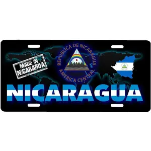 Nicaragua Aluminum Vanity Novelty License Plate Placa, 6" x 12", Souvenir, Decorative Tourist Gift Sign
