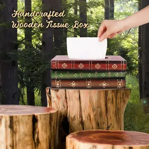 Vintage American Style Fake Book Paper Towel Holder, Home Living Room Bedroom Coffee Table Decorative Napkin Box, Faux Book Design, Tissue Holder, Tissue Dispenser