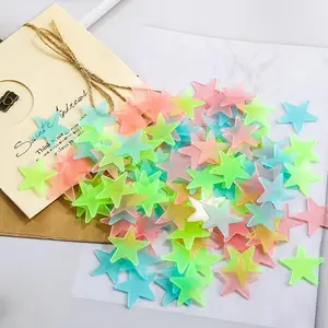 2pcs Glow in The Dark Stars Wall Stickers - Luminous Ceiling & Wall Decals for Kids Bedroom Decor, Mix Colors, Fluorescent Night Light