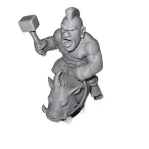 Hog Rider Clash Royal 3D-Printed Figure 4 Inches Tall with Signature Hammer and Rugged Hog for Clash Royale Fans