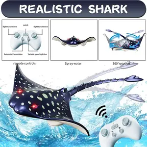 2.4G RC Toy for Kids, RC Fish For Pool RC Boat Pool Diving Toys, Remote Control Manta Ray Toy - High Simulation Devil Ray for Pool and Bathroom Fun, Water Toys For Swimming Pool, Kids Birthday Gifts Christmas Gifts