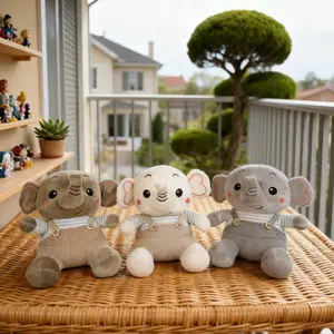 2026 New Cute Overalls Elephant Plush Toy, a Cartoon Doll for Home Decoration, Perfect As a Gift for Children, Featuring Animal Plush Toys And Fabric Dolls, Ideal Companions, Suitable for Thanksgiving, Halloween, Christmas Gifts