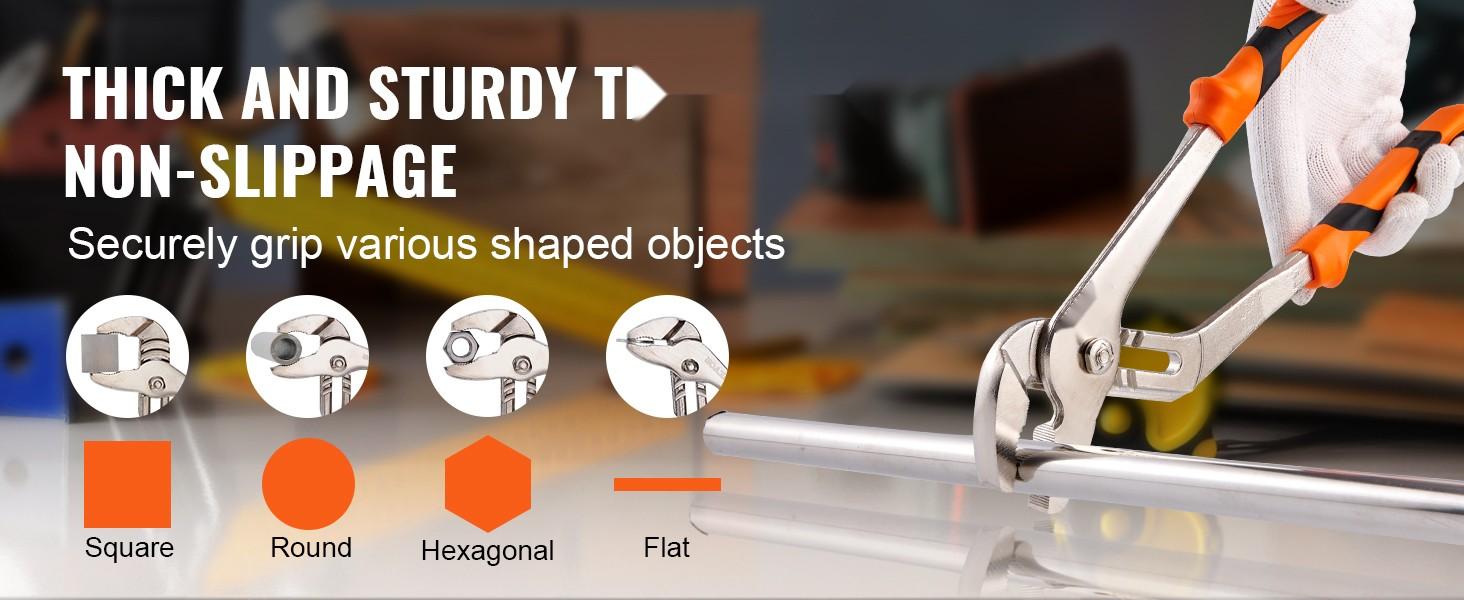 3-Piece Groove Joint Pliers Set, 12/10/8-Inch, Heat-Treated High-Carbon Steel Water Pump Pliers, Button-Quick Adjustable Pliers For Home Repair, Reliable Gripping For Nuts, Bolts, Pipes, And Fittings