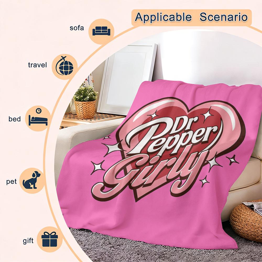 Dr Pepper Girl’s Dream Blanket – Cozy Flannel for True Dr Pepper Stans Dr Pepper Girly Gift Blanket – A Hug for Every Dr Pepper Obsessed Soul Fluffy Plush for Lazy Days, Movie Nights & Snuggles Bold Retro Design to Elevate Any Space