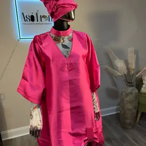 Chika Two‑Piece Mesh & Brocade Set – Luxury African Outfit (Pink, Baby Pink, Blue & Purple)