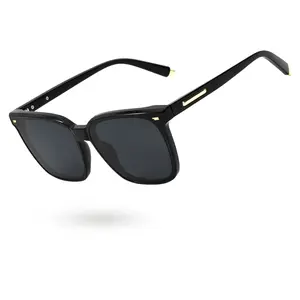 Women's fashionable polarized UV400 rectangular sunglasses, stylish square-frame sunglasses, UV-protective lenses, suitable for fishing, driving, and travel ST0016