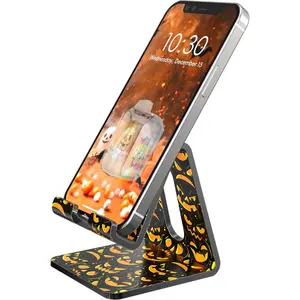 G K Adjustable Cell Phone Stand, Aluminum Desktop Cellphone Stand with Anti-Slip Base and Convenient Charging Port, Fits All Smart Phones Apple Iphone