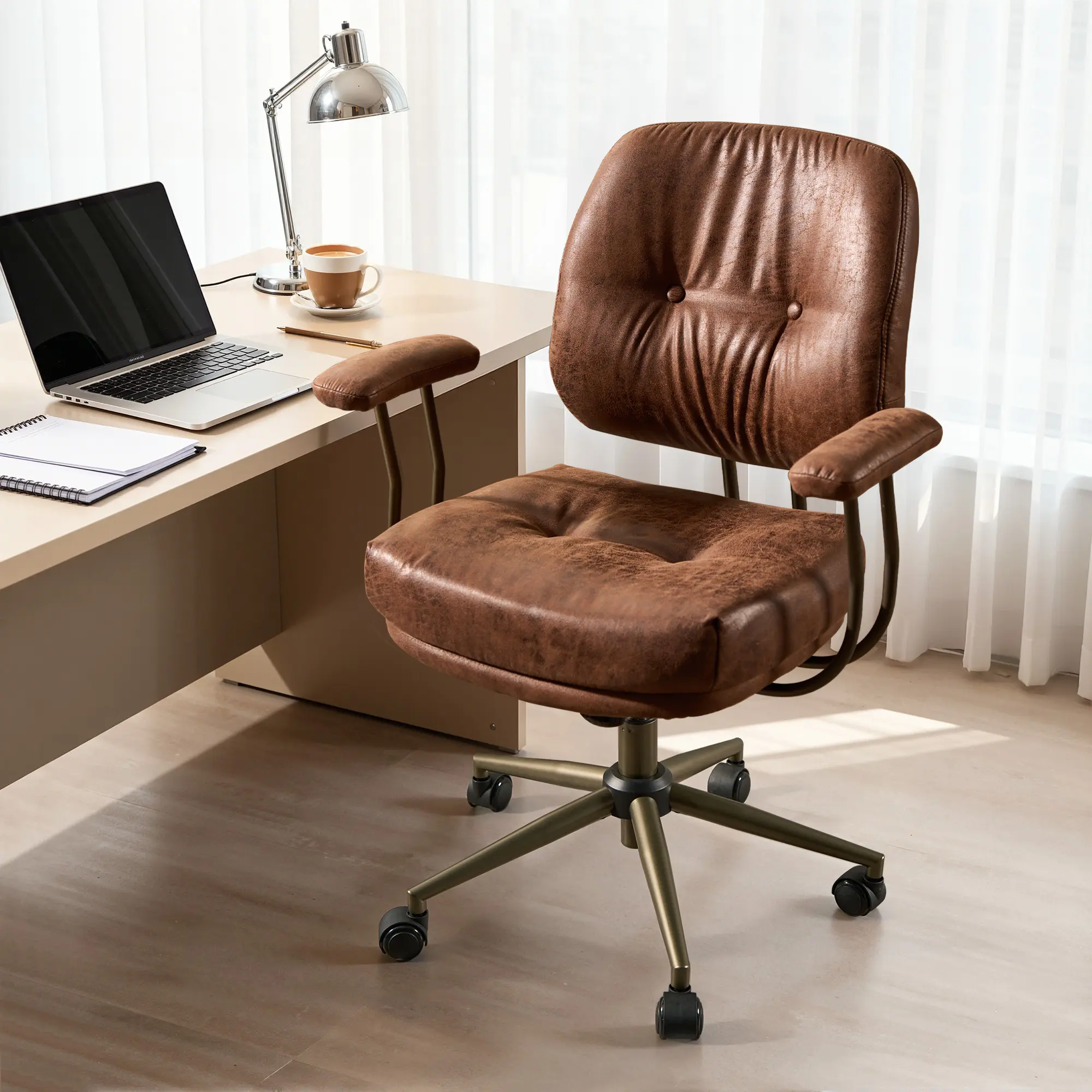 ALTRIGUS Ergonomic Office Chair, Big & Tall Suede Desk Chair with Adjustable High&Mid Back, Lumbar Support, Swivel & Rocking Functions