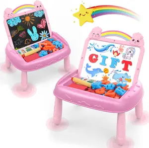 Unicorn Gift for 1-2 Years Old Girl, Magnetic Drawing Board with Magnetic Letters and Numbers, Portable Toddler Educational Toy, Birthday for 1-2 Years Old Girl (Pink)