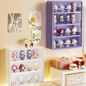 Large Wall-Mounted Display Shelf, 4-Tier Acrylic Storage Box, Display Container, Space-Saving Action Figure Holder, Ideal Gift for Collectors & Fans
