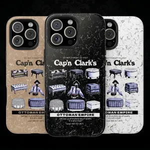 Cap'n Clark's Ottoman Empire V2 Glossy Tough Phone Case 11 to 17 series S23 to S25 - Funny Pirate Furniture Store Horror Backrooms Phone Case - Vintage 90s Ad Aesthetic Retro Santa Clara Valley CA Gift for Cases For 11 12 12Pro 12 Promax 13 14 15 16 17Pro