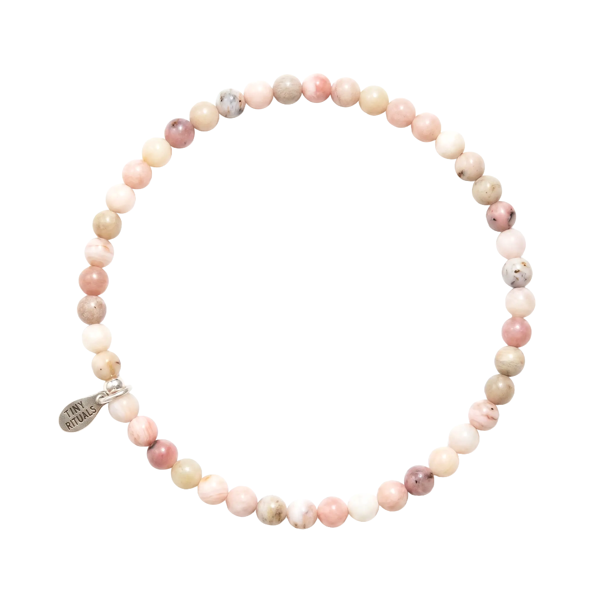 Tiny Rituals Peruvian Pink Opal Energy Bracelet - Calming Heart Chakra Stone Purity Jewelry for Rebalancing Blocks, Colored Opal Bracelets & Bangles