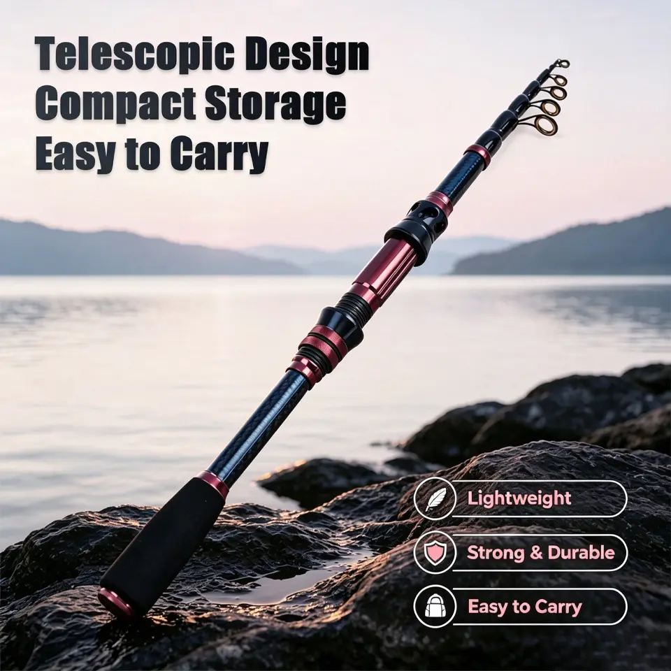 SEACHASER Telescopic Surf Rod Carbon Fiber Rod,2.1M/3.0M, Suitable for Beaches/Piers/Jetties/Bays