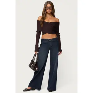Briah Belted Low Rise Wide Leg Jeans