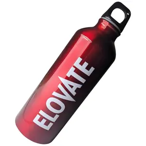 ELOVATE - 17 oz Aluminum Water Bottle Red - BPA Free Uninsulated Water Aluminum Bottle for Sports, Hiking, Travel