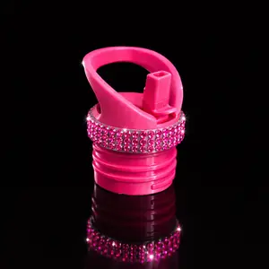 Hot Pink Glam Straw Lid
