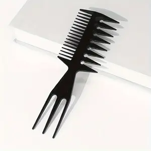 2pcs Slicked-back Comb 3 In 1 Fishbone Shaped Hair Extensions Detangling Styling Coloring Comb For Salon Barber Use Hair Styling Tools