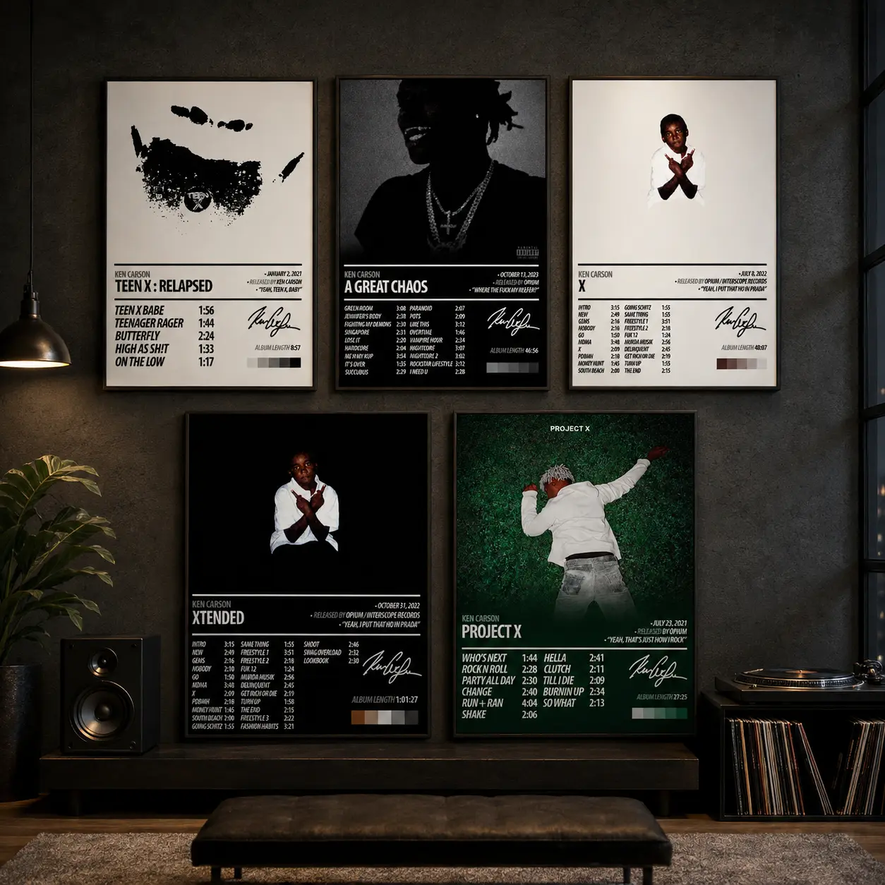 Hip Hop Album Style Canvas Poster, Music Wall Art Print, Rap Aesthetic Room Decor for Bedroom Dorm, Unique Room Decor