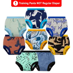 8-Pack Reusable Cotton Potty Training Pants – Toilet Training Underwear for Toddlers 12M-5T