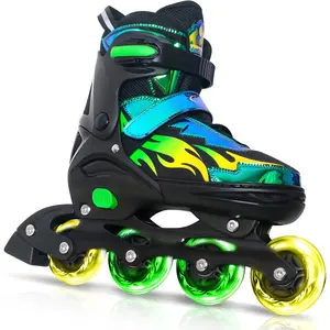 Adjustable Inline Skates for  Adults, Indoor and Outdoor  Roller Skates with 8 Light Up Wheels for   Aged 4-16, Adult Women Beginners