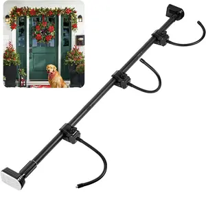 Front Door Garland Hanger for Christmas Adjustable Wreath Hanger Suitable for Different Doors with No Nails or Screws Heavy-Duty Cast Iron for Holding Christmas Wreaths Decor