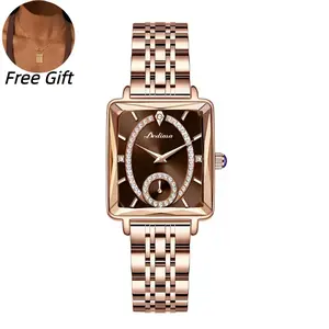 Square green elegant small watch, professional and artistic women's watch, 2025 new high-value women's watch.