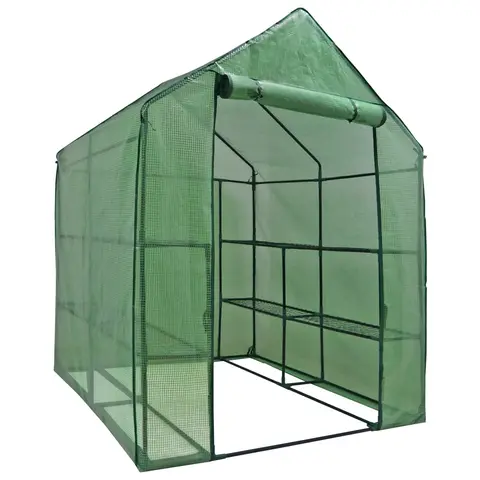 SEGAWE Portable Walk-In Greenhouse with Roll-Up Zipper Door PE Cover, 3-Tier 6-Shelves Metal Unit (21 lbs Weight Capacity) - 3 Sizes, Garden Outdoor Plant Germination Equipment (27.25"l x 19"w x 63"h) for Backyard
