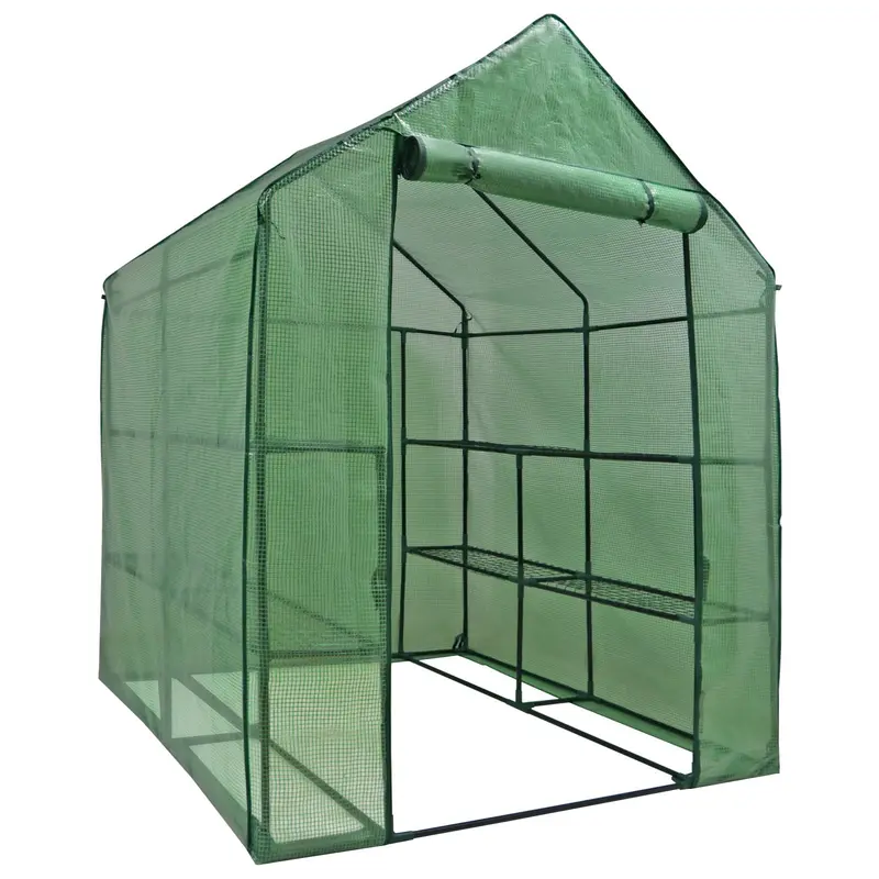 SEGAWE Portable Walk-In Greenhouse with Roll-Up Zipper Door PE Cover, 3-Tier 6-Shelves Metal Unit (21 lbs Weight Capacity) - 3 Sizes, Garden Outdoor Plant Germination Equipment (27.25"l x 19"w x 63"h) for Backyard